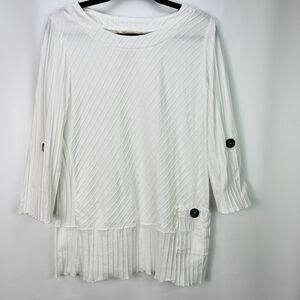 Soft Surroundings Coastal Shirt Cotton Textured Tunic Size Medium